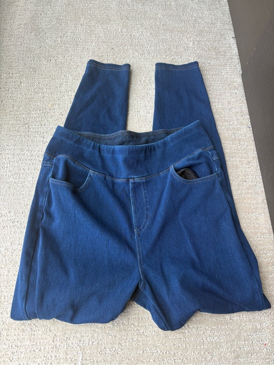 Denim - Women's Dark Blue Denim-Look Stretch Jeans